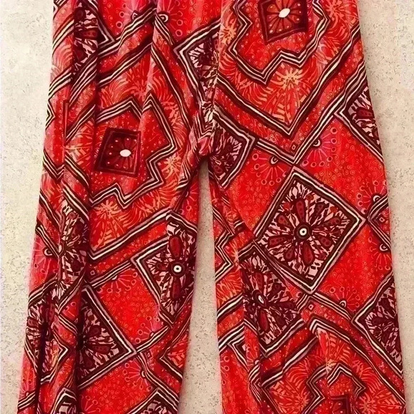 ANTHROPOLOGIE WIDE LEG COLORFULLY DETAILED FLOWING BOHO HIPSTER.SIZE 6 - Picture 10 of 10